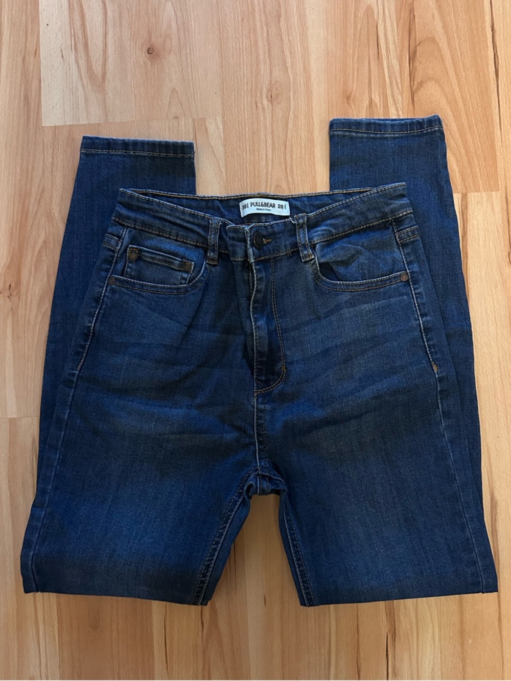 PULL&BEAR High Waisted Blue Denim Jeans